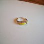 New Size 8 1/2 Clear Rhinestones With Yellow Enamel Gold Plated Ring