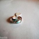 New Size 6 1/2 Gold Plated Lite Blue Enamel With Clear Rhinestones Ring