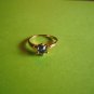 New Size 6 1/2 Gold Plated CZ Blue Rhinestone Ring