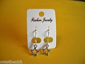 New Plastic Silver Heart With Cutout Hook Earrings For Pierced Ears