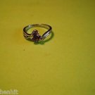New Silver Plated Ring With Three Purple Rhinestones On Wavy Band Size 10 1/2