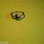New Silver Plated Ring With Three Purple Rhinestones On Wavy Band Size 10 1/2