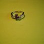 New Silver Plated Ring With Three Purple Rhinestones On Wavy Band Size 10 1/2