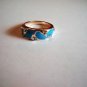 New Size 7 1/2 Clear Rhinestones With Blue Gold Plated Ring
