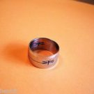 New Size 7.75 Moth Frosted Stainless Steel Ring