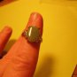 New Silver Plate Green Natural Stone Ring Size 6