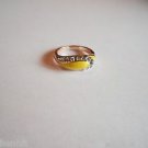 New Size 6.25 Yellow With Clear Rhinestones Gold Plated Ring