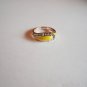 New Size 6.25 Yellow With Clear Rhinestones Gold Plated Ring