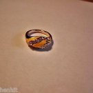 New Gold Plated Yellow Enamel & Loop Of Rhinestones Ring Size 6 1/2