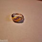 New Gold Plated Yellow Enamel & Loop Of Rhinestones Ring Size 6 1/2