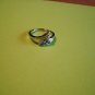 New Silver Plated 4 Lite Blue rhinestones Ring Size 7 1/2.