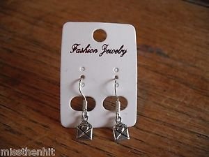 New Plastic Made With Love Silver Letter Hook Earrings For Pierced Ears