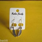 New Plastic Silver Long Feather Hook Earrings For Pierced Ears