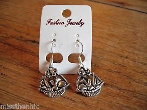 New Silver Plastic Baker's Basket Hook Earrings For Pierced Ears