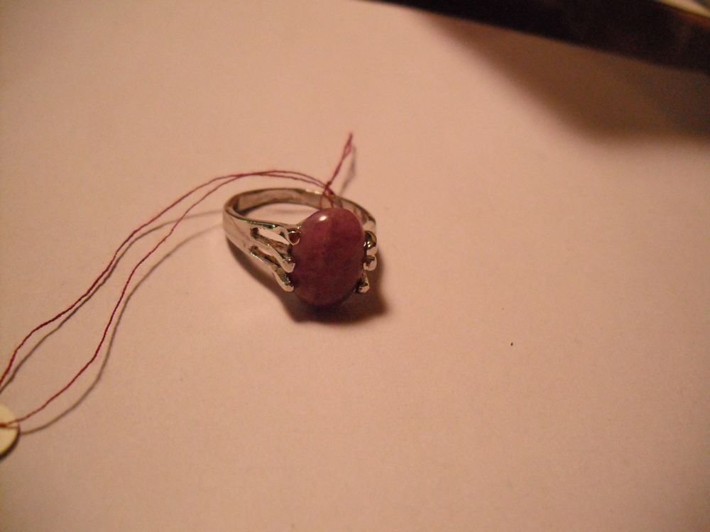 New Silver Plated Amethyst Stone Ring Size 8.5