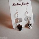 New Silver Beaded Heart Hook Earrings For Pierced Ears