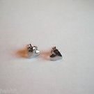 New Silver Heart Post Earrings For Pierced Ears