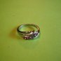 New Silver Plated Five Lite Purple Rhinestones Ring Size 6 1/2