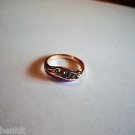 New Size 6 Clear Rhinestones With Purple Enamel Gold Plated Ring