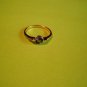 New Size 7 1/2 Gold Plated C.Z. Grey Round Solitaire Rhinestone Ring