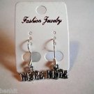 New Silver Plastic Hope Hook Earrings For Pierced Ears