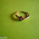 New Size 6.25 Gold Plated C.Z. Purple Rhinestone Solitaire Ring