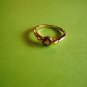 New Size 6.25 Gold Plated C.Z. Purple Rhinestone Solitaire Ring