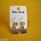 New Plastic Silver Crown Hook Earrings For Pierced Ears