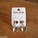 New Plastic Silver 3-Point CrownHook Earrings For Pierced Ears