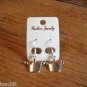 New Plastic Silver 3-Point CrownHook Earrings For Pierced Ears