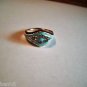 New Size 7 Lite Blue With Clear Rhinestones Shaped Gold Plated
