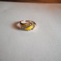 New Size 7.25 Gold Plated Yellow With Clear Rhinestones Ring