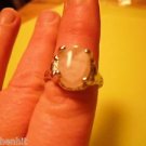 New Silver Plate White Natural Stone Ring Size 9