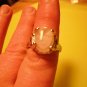 New Silver Plate White Natural Stone Ring Size 9