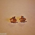 New Plastic Gold Crown Post Earrings For Pierced Ears