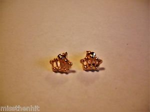 New Plastic Gold Crown Post Earrings For Pierced Ears