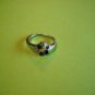 New Silver Plated Ring With Four Black Rhinestones On Stylish Band Size 6