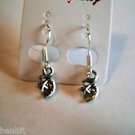 New Silver Plastic Moon & Star Hook Earrings For Pierced Ears