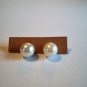 New Large White Bead Stud Earrings For Pierced Ears.