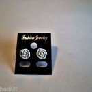 New White Rose Post Earrings For Pierced Ears