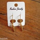 New Gold Plastic Cross With Jesus Hook Earrings For Pierced Ears
