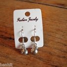 New Silver Plastic Pear Hook Earrings For Pierced Ears