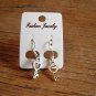 New Plastic Silver Heart key Hook Earrings For Pierced Ears.