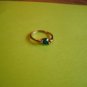 New Size 7.25 Gold Plated Dark Blue C.Z. Rhinestone Ring
