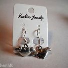 New Silver Heart With Wings Hook Earrings
