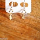 New Silver Plastic Skeleton Key Hook Earrings For Pierced Ears