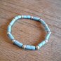 New Lite Blue & Gold Wooden Bead Stretchable Bracelet