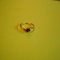 New Gold Plated Dark Purple CZ Rhinestone Ring Size 7 1/2