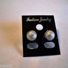 New Large Silver Ball Post Earrings For Pierced Ears