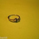 New Silver Plated Ring With Four Green Rhinestones On Stylish Band Size 7 1/2